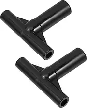 WOONEKY 2pcs Trampoline Pole Covers T Tube Connector Durable Black Plastic T Connector Caps for Secure Trampoline Frame Assembly and Enhanced Safety Outdoor Activities