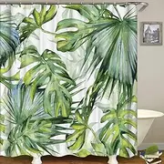[E-Bestar] Shower Curtain, Waterproof Anti-Mould Jungle Tropical Operation With 8 Hooks, 180 x 180 cm