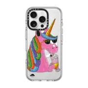 iPhone 16 Pro Clear Case MagSafe Compatible Millie the Magical Unicorn clear background