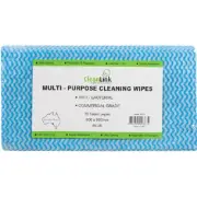 NEW 400x Cleanlink Multi-Purpose Cleaning Wipes 600x600mm Blue Sheets Commercial