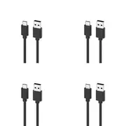 4PK Moki USB-A to USB-C SynCharge Cable 1 Meter iPhone/Android Jet Black