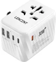 Universal Travel Power Adapter, 30W International Travel Adaptor with 3 USB C 2