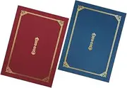 GRADENEVE 2pcs Diploma Folder Certificate Protector with Gold Stamping Elegant Document Holder for Award Certificates and Important Letters Retro Design for Graduations and Formal Events