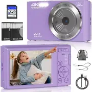 Digital Camera, FHD 4K 44MP Digital Camera, 16X Digital Zoom Digital Point Shoot