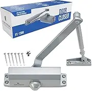 Door Closer (Silver) - Automatic Door Closer Commercial or Residential - Adjustable Grade 3 Size Spring - UL Listed ADA Commercial Hydraulic Door Closers Certified