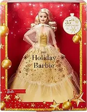 Barbie 2023 Holiday Barbie Doll, Seasonal Collector Gift, Barbie Signature, Golden Gown and Displayable Packaging, Blond Hair