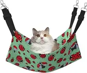 EdWal Red Ladybugs On A Blue Background print Soft Sleeping Hammock Cat Hammock for Cage Hanging,Pet Hammock Bed Adjustable for Small Animals