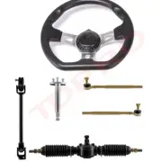 Go Kart Steering Gear Rack Shaft Tie Rod Steering Wheel Parts Assembly ATV Buggy