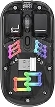 zolyet Transpare Wirel Dual-Mode Mice, BT5.0 2.4G One-Button Switching, pe-C 400mAh, Three-Level DPI Adjustable Water-Coo Lights PC Cover Cus Drivers for Black