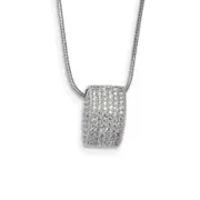 Sterling Silver Ss Rhodium-Plated Cz Brilliant Embers Fancy Necklace