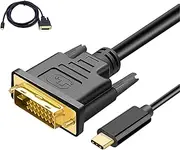 USB C to DVI Cable Adapter for Monitor, DVI to USB C Adapter, USB-C to DVI Cable, DVI to USB-C Adapter, Type-C to DVI Cable Compatible with MacBook Pro/Air,iPad Pro, Dell XPS 13，Samsung (6ft)