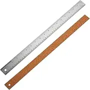 2 Pieces Stainless Steel Rulers Cork Backed Straight Edge Ruler with Inch and Centimeters for Drawing Sewing Woodworking School Office, 18 Inch