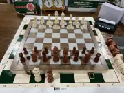 Wood Chess Set 3" King Folding Chess Board 1.63" Sq Storage for Chessman Checker