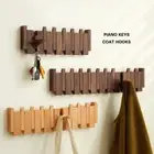 Wall Mounted Wood Coat Racks with 8 Hooks Hats Organizer Clothes Hook Keys