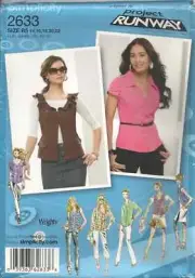 SIMPLICITY 2633 MISSES SZ 14-22 SHIRTS/VESTS W/NECKLINE VARIATION SEWING PATTERN