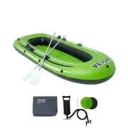 3 Person Inflatable Fishing Boat Portable PVC Raft Kayak with Oars Pump Fishing