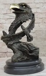 Milo`s Classic Eagle Head Bronze Sculpture, Handcrafted Fine Art Statue Sale