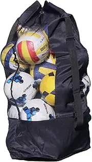 Extra Large Mesh Equipment Bag Adjustable Strap Drawstring Heavy Duty Hold 15 Soccer Balls Netball Basketball Football Bags Sports Duffel