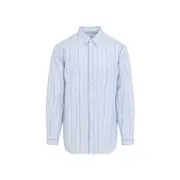 [Comme Des GarçOn] Comme Des GarçOn-Blue Striped Cotton Shirt-Uomo S STAND