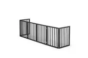 Petzly Wooden Pet Gate Dog Fence Safety Barrier Security Door 6 Panel 61cm Black