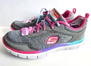 Skechers APL JRSY girls sneakers shoes sz 5 M style 81885L grey