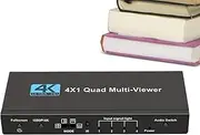 Split Screen TV, Multi-Viewer System, 4K 4-in-1 Digital Multi-Display Solution for Game Setup Conference Room Security Monitoring