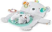 Bright Starts Tummy Time Prop & Play Baby Activity Mat with Support Pillow & Taggies - Polar Bear 35 x 29.5 in., Newborn and up