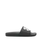 [Balenciaga] Balenciaga BB Logo-prin Slides 45 IT BLACK