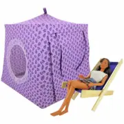 Light Purple, Rosebud Print Toy Play Pop Up Doll Tent, 2 Sleeping Bags, Handmade