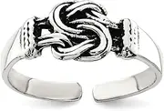 [JewelryWeb] 925 Sterling Silver Solid Artisan Oxidized Antiqued Love Knot toe ring-toe ring for Women
