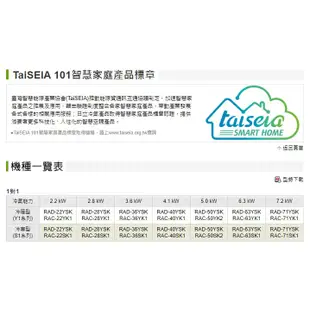 ★自助價★【HITACHI/日立】R410a 精品系列變頻一級埋入型 冷暖RAC-22YK1/冷專RAC-22SK1