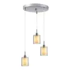 Woodbridge Lighting Alaina 3-Light Mini Pendant in Chrome Off White Pleated