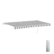 ALEKO Retractable Motorized 16 x 10 feet Patio Awning Grey White Stripes Canopy