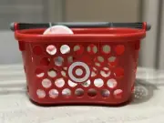 ✅*MINI* Target Red Shopping Basket with Handle Bullseye Logo