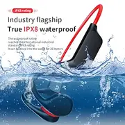Open-Ear Headphones Bone Conduction Earphones Bluetooth Wireless IPX8 Waterproof Ear-hook Headphone with Mic 32GB Memory Headset for Swimming