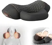 Yukaione Memory Foam Neck & Shoulder Massage Pillow – Lightweight, Silent, and Ergonomic Support for Muscle Relief (Black)