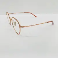 在飛比找Yahoo!奇摩拍賣優惠-♥名家眼鏡♥ agnes b. 復古超輕款純鈦玫瑰金色圓框光