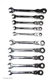 RATCHETING WRENCH SET, FLEX HEAD – mm & sae sizes – automotive hand tools