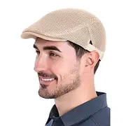 Men's Casual Mesh Flat Cap - Lightweight and breathable design with adjustable straps, multiple colors, fashionable for outdoor activities, sports and daily we