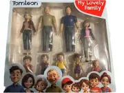 Tomeleon Families Collection 9 Poseable Dollhouse Dolls For Creative Fun