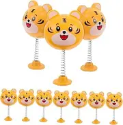 HEALLILY Cute Tiger Figure Ornaments 10pcs Helmet Decoration Bobbleheads Easy Install for Electric Scooter Helmets