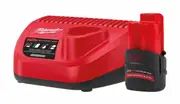 Milwaukee M12HOSP201B - 12V Starter Pack - 1 x 2.5Ah High Output Battery + Charger