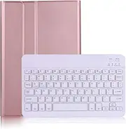 Keyboard Case for Galaxy Tab A 10.5 inch 2018 (SM-T590 / SM-T595), Slim PU Leather Folio Stand Cover with Magnetic Detachable Wireless Bluetooth Keyboard - Rosegold