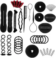 Professional Hair Bun Shaper Set 13pcs Hair Braiding Tools Hair Styling Kit Bun Pins Black Hair Styling Maker Chignon Maker for Women