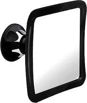 MIRRORVANA Fogless Shower Mirror for Shaving with Upgraded Suction, Anti Fog Shatterproof Surface and 360° Swivel, 1X Magnifying, 6.3 x 6.3 Inch (Black)