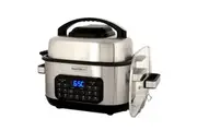 MasterPro 14-in-1 6L Deluxe Multi Cooker & Air Fryer Silver Stainless Steel 34.3x42.6x35.2cm