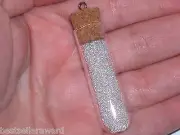 1pc Glass Large Mouth opening vial cork pendant charm oil ashes Bottle Findings