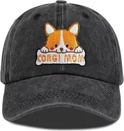 [ZVUZVO] Corgi Gifts for Corgi Lovers,Corgi Mom/Dad Hat for Women Men,Adjustable Embroidered Dog Cap for Christmas Fathers Day