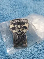 AFL Geelong Cats Supporter "STAND TOGETHER" Medallion Badge Lapel Pin