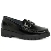 Waldlaufer Pippa Womens Loafers Black Patent Uk 7.5